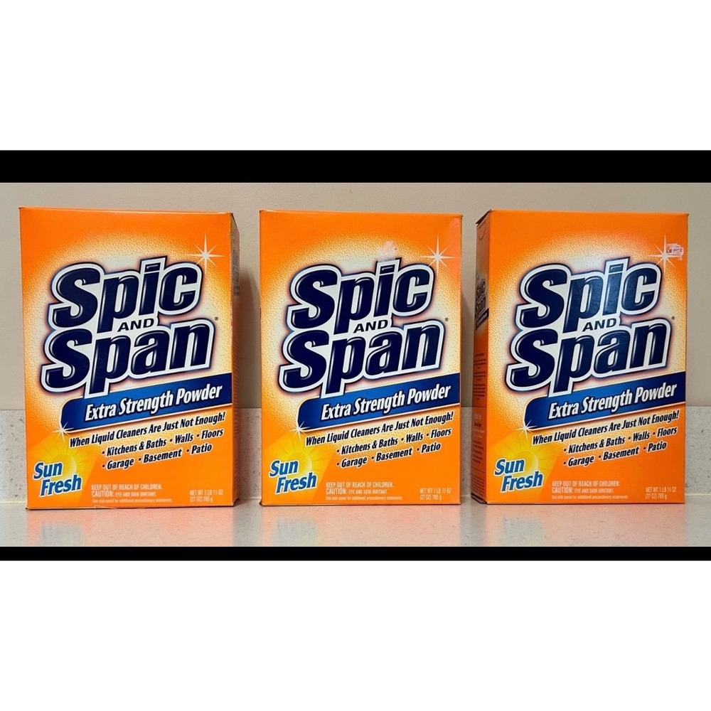 1 Lot Spic and Span Extra Strength Powder SUN FRESH 27oz Each - New